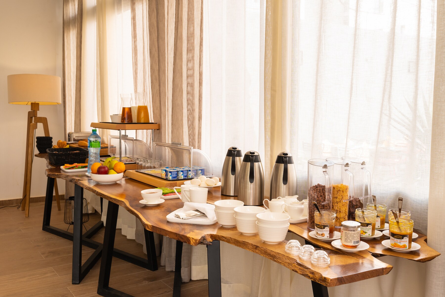 Buffet du petit-déjeuner au restaurant Le Baobab
